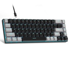 MKBox 60% Mechanical Gaming Keyboard LED Backlit 68 Key Red Switch Black/Grey picture
