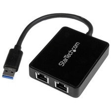 StarTech USB32000SPT 2-Port Gigabit Ethernet Adapter w/ USB 3.0 Pass-Through picture
