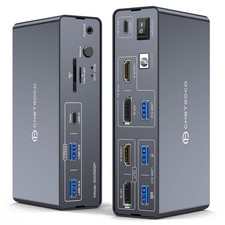 KVM Switch 2 Monitors 2 Computers Docking Station USB C + HDMI/DP Input with ... picture