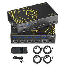 HDMI KVM Switch 4 Port USB 3.0 4K 60Hz HDR10 18Gbps Remote Control PC Laptop picture