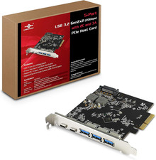 5-Port USB 3.2 Gen2X2 (Total 20Gbps) with 2C and 3A Pcie Host Card (UGT-PC3A2C), picture