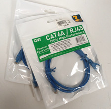 Set of 3 QVS CAT6A/RJ45 10Gig high Performance Ethernet Patch Cord, 3ft Blue picture