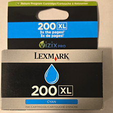 Lexmark 200XL Genuine Original Inkjet Ink Cartridge Cyan 14L0075 Pro4000 picture