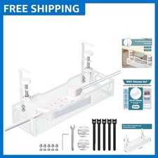 Adjustable Mesh Cable Management Tray - Safe & Stylish Under Desk Solution picture