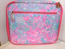 NWOT LILLY PULITZER PORTFOLIO TABLET IPAD CASE ZIP AROUND PINK/ AQUA picture