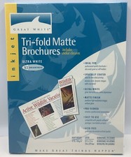 GREAT WHITE TRI-FOLD Matte BROCHURES, SET OF 48 with closures, (SEALED) picture