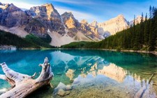Landscape mountains moraine lake banff national park Custom Gaming Mat Desk picture