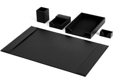 Sayglossy 5 Piece Leather Desk Pad Set with Side Rails 30