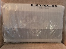 💝NWT COACH VARSITY LAPTOP SLEEVE IM/BROWN/ MULTI #CB857 ORIGINAL PACKAGING picture