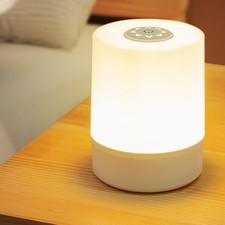 JININQ Touch Bedside Table Lamp,Changing Dimmable Table Lamp,3 Colors LED 3 RGB picture