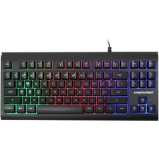 Wired USB Gaming Keyboard 87 Keys Compact Rainbow LED Backlit Mechanical Feel picture