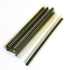 uxcell 10 Pcs 2.54mm Spacing 40P Right Angle Male PCB Pin Header Gold Tone picture