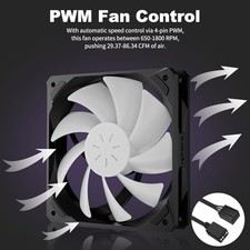 BLACK - UPHERE 120MM BLACK ARGB COMPUTER CASE FANS 5-PACK,HIGH PERFORMANCE picture