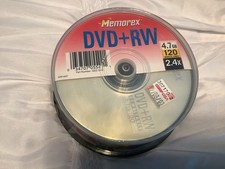 Memorex DVD+RW DVD RW 25 Pack 4.7 GB 2.4X 120 Min Brand New Rewritable Sealed picture