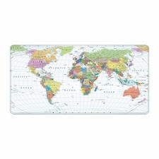 Extended Large Gaming Desk Mat, Colored World Map Non-Slip XXL Pad, Table for... picture
