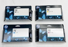 HP 72 DesignJet Ink Cart 130ml Cyan Magenta Yellow Grey Genuine New Sealed Exp picture