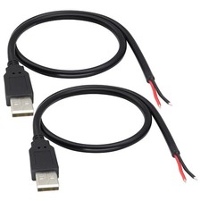 18AWG USB 2.0 Male Plug to 2pin Bare Cable USB A Male Plug to 2pin Bare Wire ... picture