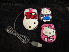 Sanrio Hello Kitty USB Optical Mouse W/ Changing Faceplates 2010 - NEW OPEN BOX picture
