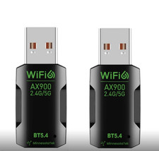 2x USB WiFi 6 Dual Band AX 900Mbps  2.4G 5G BT5.4 Wireless Bluetooth Dongle Card picture