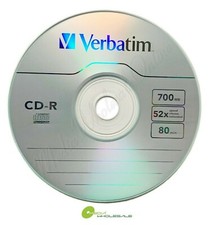 25 VERBATIM Blank 52X CD-R CDR Branded Logo 700MB Recordable Media Disc -Sleeves picture