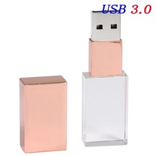 USB 3.0 Flash Drive Metal Crystal Box Memory Stick 8GB to 64GB Custom Logo Gift picture