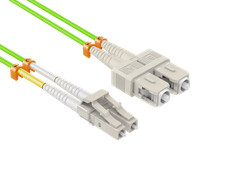 5m OM5 LC to SC Multimode Fiber Patch Cable 50/125 Duplex Lime Green picture
