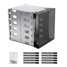 5 Bay 3.5 Hard Drive Cage Adapter Rack with Fan Space for 5.25 Inch Case picture