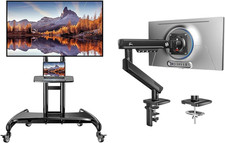 Perlegear Rolling TV Stand +  Flowlift™ Pro Monitor Arm picture