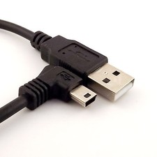 5x 1FT Mini USB Male 90 Degree Right Angled to USB 2.0 A Male for Camera Mp4 GPS picture