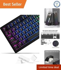 Ergonomic XVX Doubleshot Keycaps - Backlit Black 137 Key Set for Mechanical Use picture