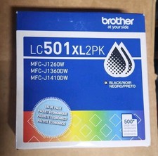 Brother Genuine LC501XL2PK Twin Pack High Yield Black Ink Cartridges 07/28 picture