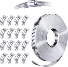 16 Pack 35 FT 304 Stainless Steel Hose Clamp Assortment Kit picture