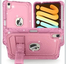 Case for iPad Mini A17 Pro, 7th/6th Clear Glitter Pink  picture