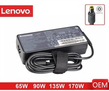Genuine 65W 90W 135W 170W Round Tip AC Adapter Lenovo ThinkPad OEM picture