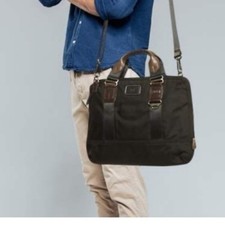 Tumi Alpha Shoulder/Messenger Laptop Bag  Nylon/Leather Black/Brown Padded picture
