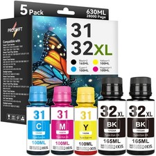 PROSWIFT 31 32XL Ink Bottle Set Replacement for Smart Tank 7602 6001 picture