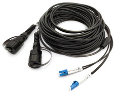 2 Strand 150M LC-LC SM Duplex Armored TPU Optical Patch Cord Waterproof Head -90 picture