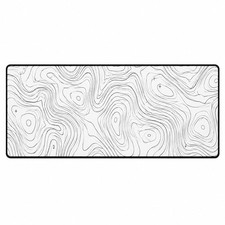 Minimal White Topographic Contour Extended Mouse Pad Desk Mat picture