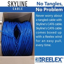 Skyline Cat 6, Solid Bare Copper, CMR Rated, 1000ft Bulk Network Cable, (Blue) picture