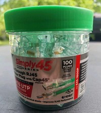 Simply45 ProSeries Cat6 S45-1600P PassThrough RJ45 Modular Plugs/Cap45 - 100PK picture