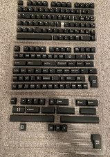Tecsee PBT Classic Black Keycap Set White on Black 167 Keys Cherry Profile New picture