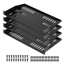 U 19in Vented Rack Shelf 4-Pack 10in Deep Steel 50lb Server Network Gear picture