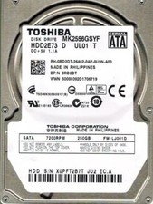 TOSHIBA MK2556GSYF 250GB HDD2E73 D UL01 T F/W: LJ001D picture