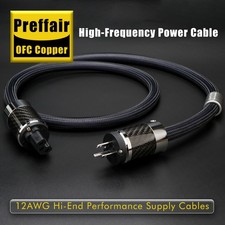 Audio Power Cable OFC Copper AC Power Cord with EU US AU Rhodium Plated Plug picture