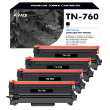 4PK TN760 Toner Cartridge for Brother TN-760 MFC-L2690DW MFC-L2710DW HL-L2390DW picture