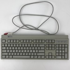 HP Hewlett Packard PS2 Keyboard Wired Beige Vintage FDA-104EB for PC Computer picture