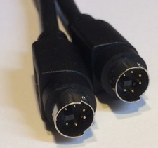 Mini Din 6 Pin Black Cable 6 ft Male Male Minidin picture