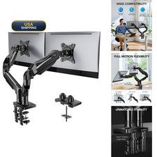 HUANUO HNDS6 FlowLift Dual Monitor Stand Desk Mount C-Clamp Grommet for 13-32