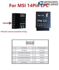 TPM 2.0 Security Module Trusted Platform Module 14-Pin For MSI 14PIN LPC MS-4136 picture