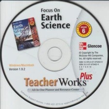 Glencoe Focus On Earth Science: TeacherWorks Grade 6 Plus PC MAC CD lessons text picture